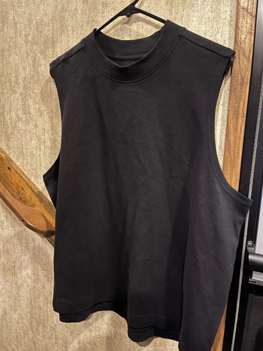 NWT Pact Organic Cotton Sleeveless Black Tank Top - Airplane Mock Neck Shell